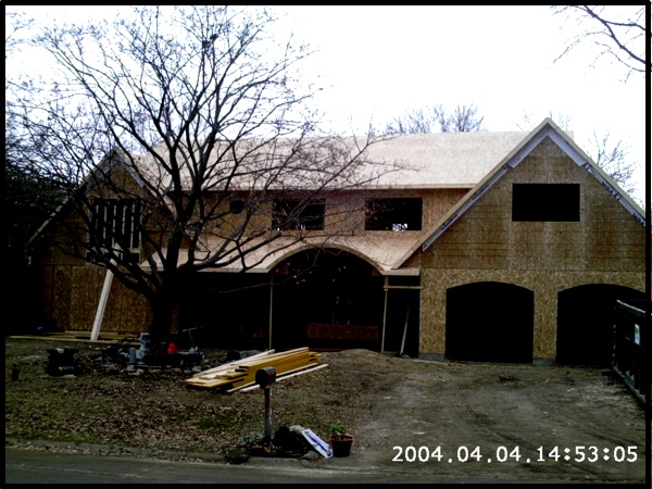 Front exterior before windows went in